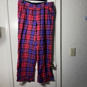 Victorias Secret Plaid Pajama Pants only Red Purple Tall Long Large